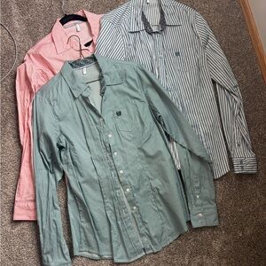 Cinch women’s Striped Button-Up Shirts Set